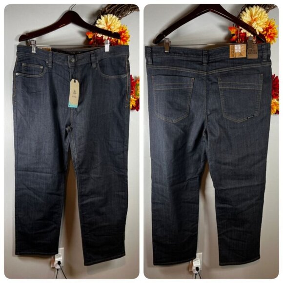 prAna Mens Bridger Slim Fit Everyday Jean 38"W / 28"L in Denim Blue - Picture 1 of 7